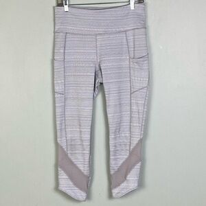 ATHLETA “Chat To Town” high rise jacquard & mesh athleisure capris. Medium. EUC